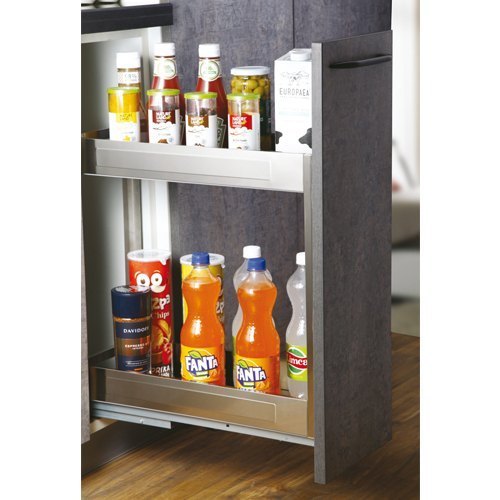 Slimline Satin Bottle Pullout 2 Shelf, Size/Dimension: 150mm