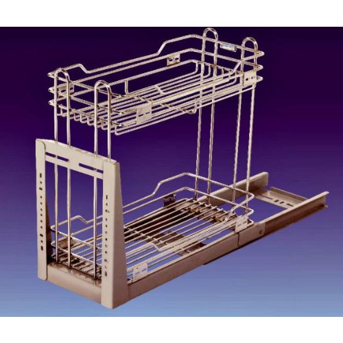 Stainless Steel 2 Shelves Bottle Pullout