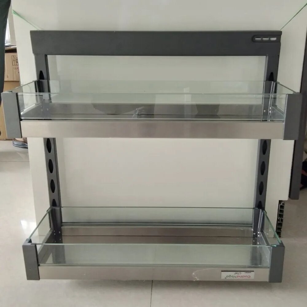 Stainless Steel CP302 Glass Bottle Pullout 2 shelves