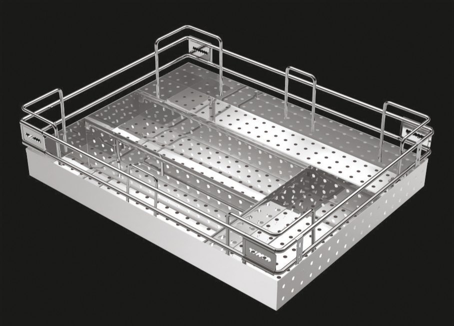 Stainless Steel SS Perforated Cutlery Kitchen Basket, Rectangular, Size/Dimension: 17x20x4 Inch