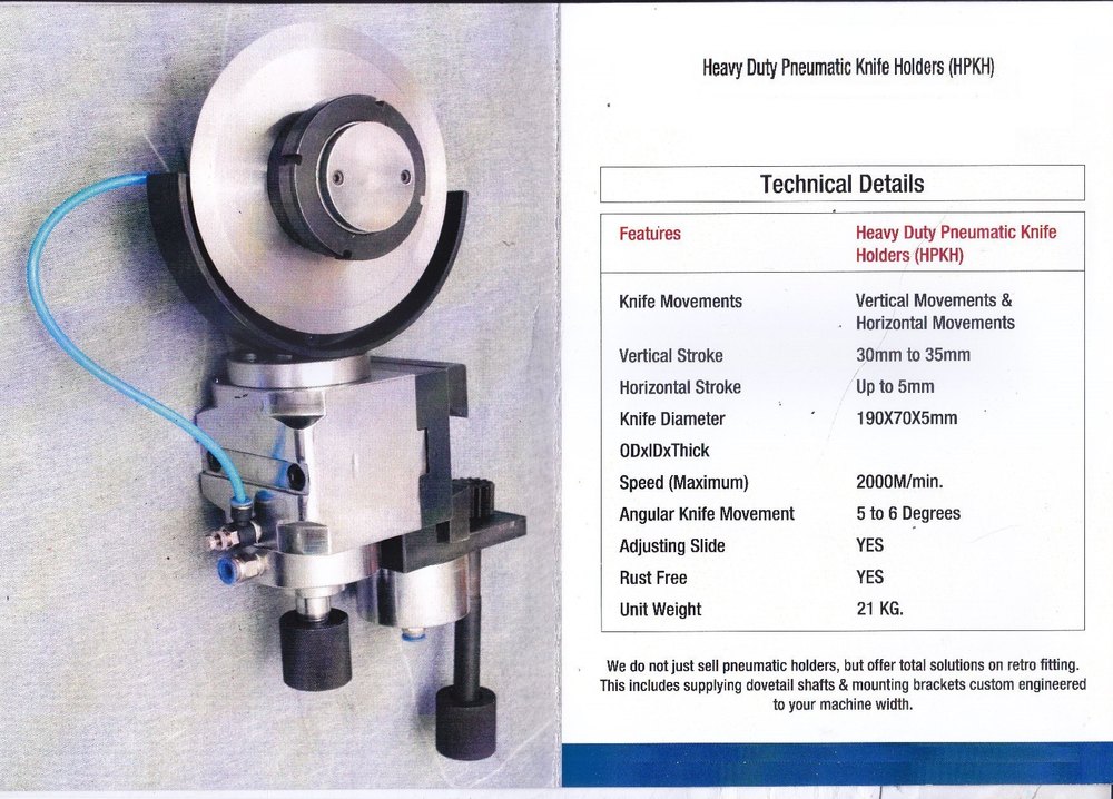 RSI Steel Heavy duty pneumatic knife Holders, For Paper Industries, Size: 190x70x05 mm