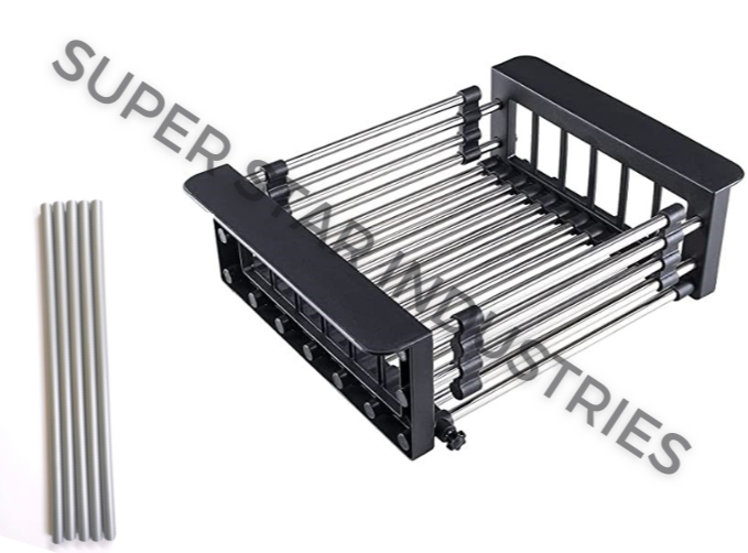 Plastic Rectangular Pipe For Telescopic Dish Drying Rack In Sink