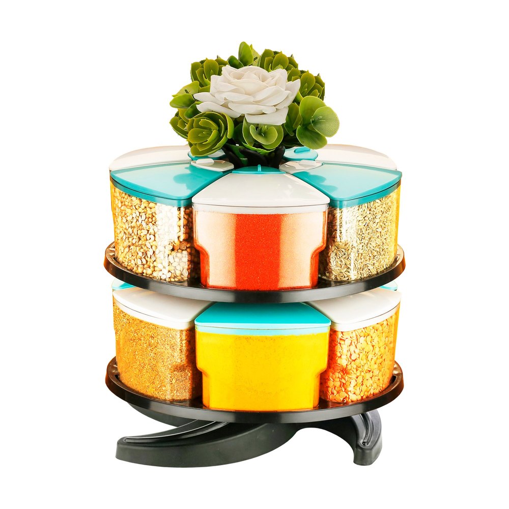 Cronus Plastic 360 Revolving 2 Layer Spice Rack, Size: Medium