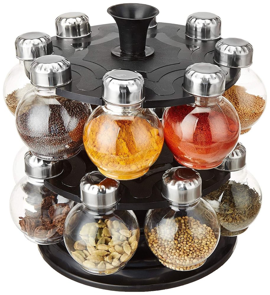 Plastic Circular Revolving Spice Rack, Shelves: 2, Size/Dimensions: 30 x 30 x 10 cm