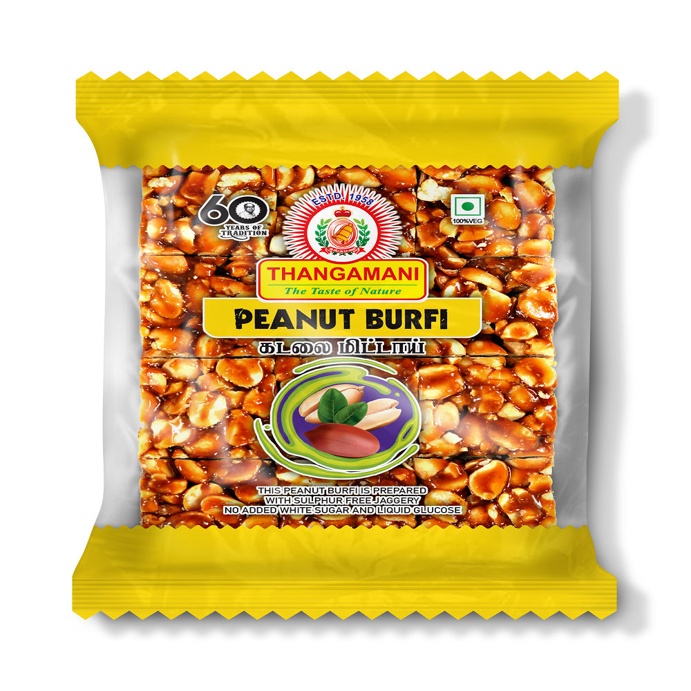 100% 250g Sweet Thangamani Peanut Burfi, Packaging Size: 250gm, Packaging Type: Packet