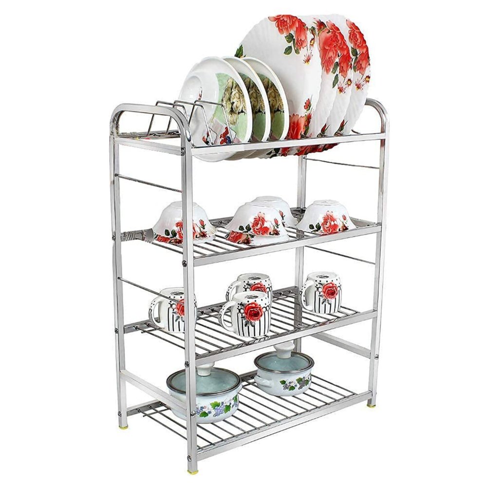 Square 4 Shelves Stainless Steel Wall Mount Kitchen Racks, Size/Dimensions: Standard