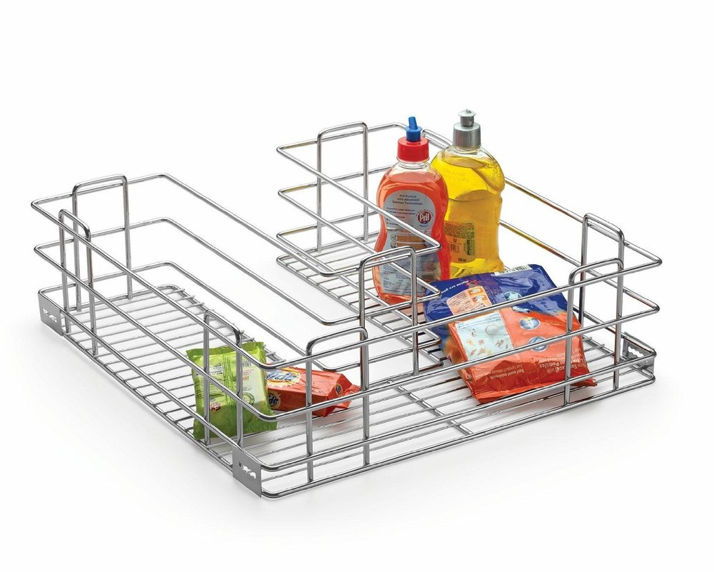 Stainless Steel Below Sink Basket, For Kitchen, Size/dimension: 24x12 Inch