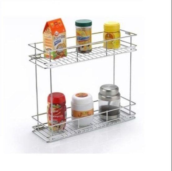 Kitchen Rack Silver 8x20x17 2 Shelf Modular Pull Out Basket, Size: 8 X 20 X 17 Inch