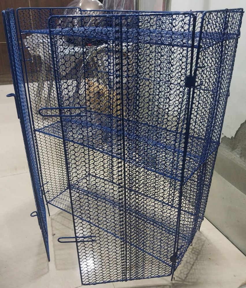 Stainless Steel Rectangular Net Basket Racks, Shelves: 3
