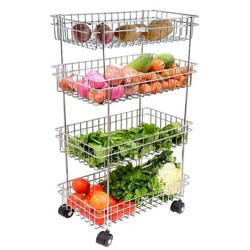 SWARA Stainless Steel Vegetables And Fruits Basket, For Home, Size: 9x16x21
