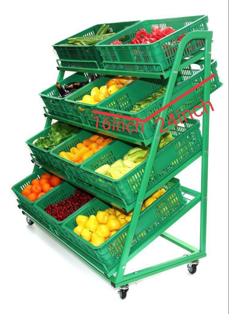 Pipe Mild Steel Vegetable And Fruit Rack, For Supermarket, Ok
