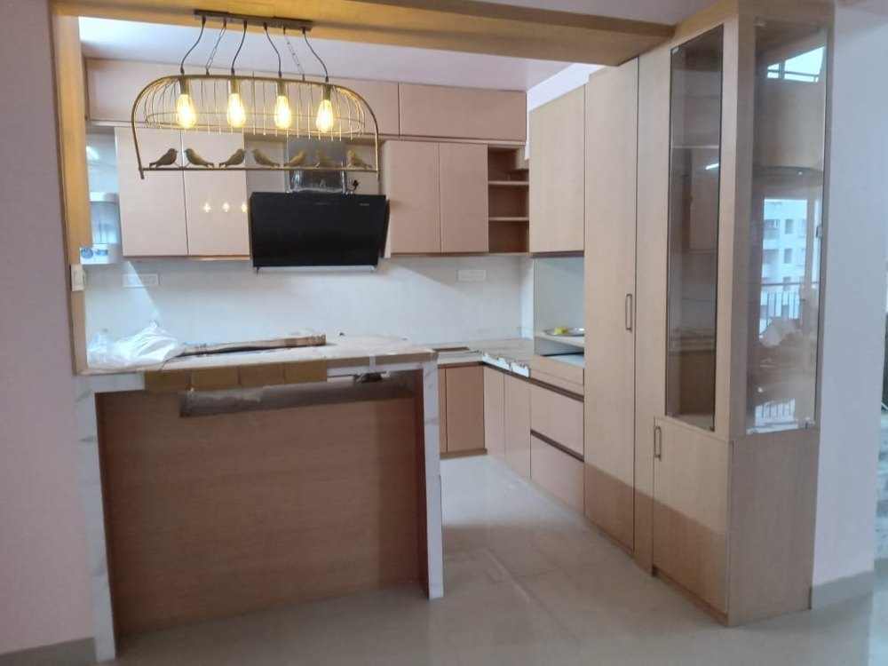 Lacquered Glass Modular Kitchen