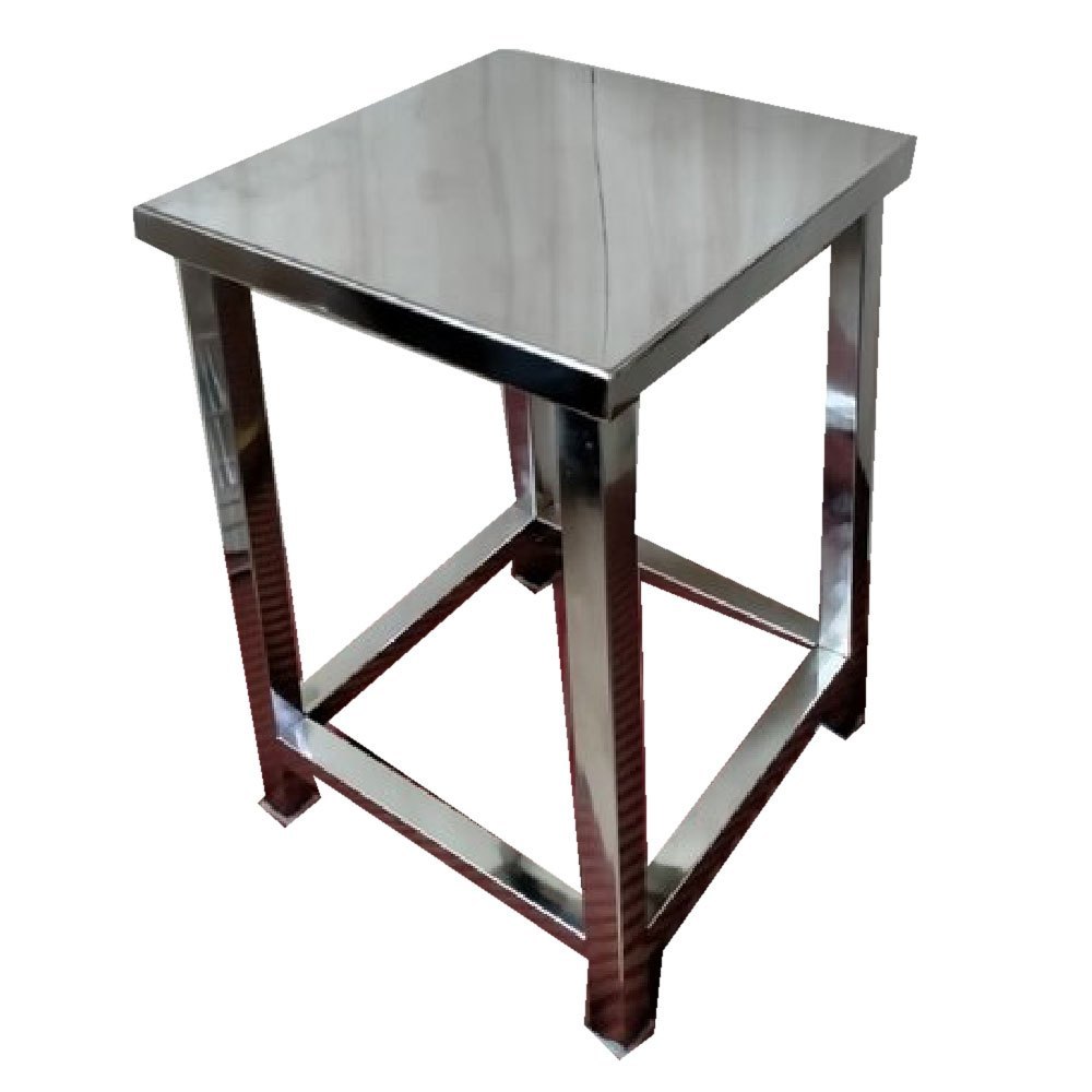 Silver Stainless Steel Kitchen Stool, Size: 30 X 17 X 13inch