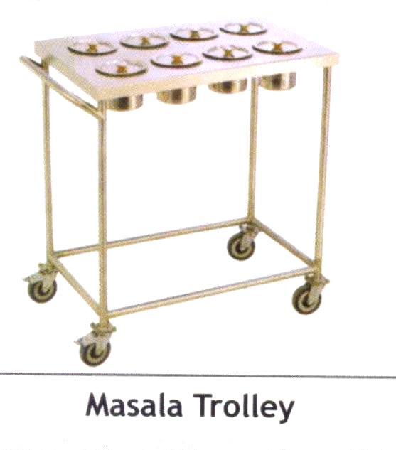 Stainless Steel 4 Shelves Masala Trolley, Size/Dimensions: Standard