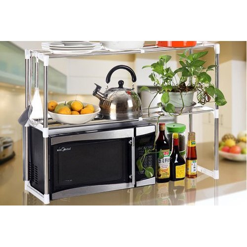 Silver Stainless Steel Designer SS Kitchen Trolly