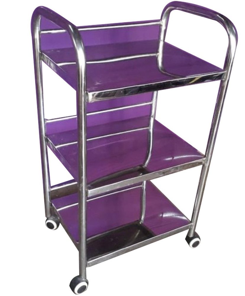 Silver 304 Stainless Steel Kitchen Trolley Rack, Size/Dimension: 3 X 4feet, Load Capacity: 50kg