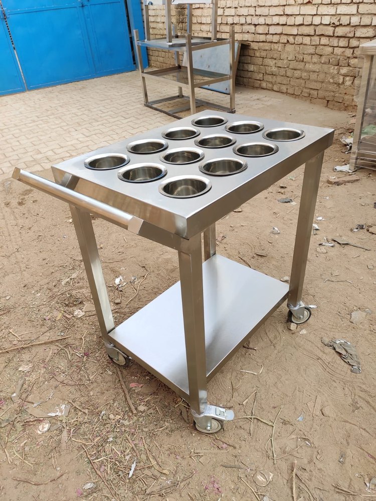 Stainless Steel 1 Shelve Ss Masala Trolley, Size/Dimensions: Standard