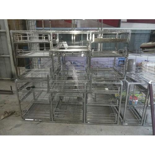 SSA Steel Finish SS Commercial Kitchen Trolley, Size: 2x4 Feet