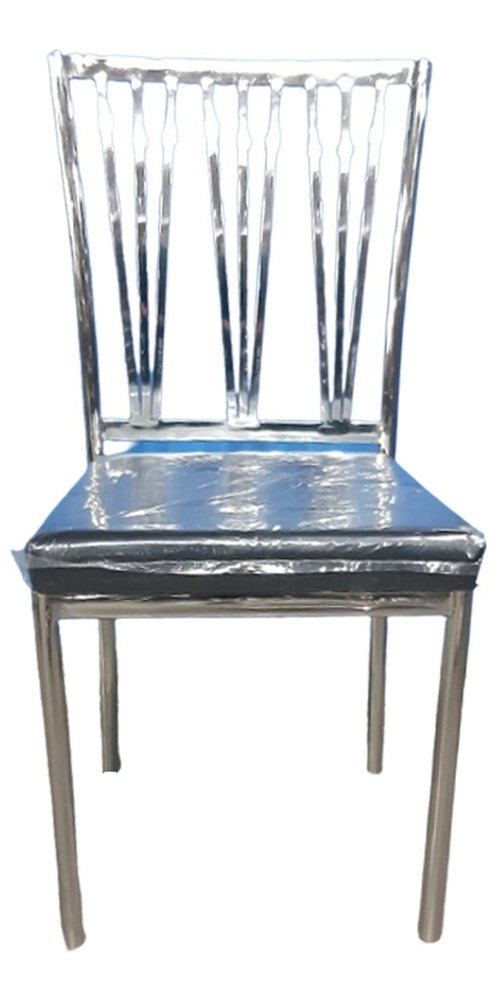 Silver Chrome Stainless Steel Dining Chair, For Home, Restaurant and Home