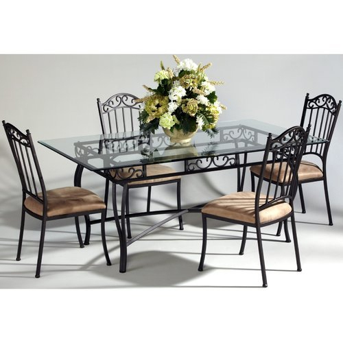 Black Wrought Iron Dining Table Set