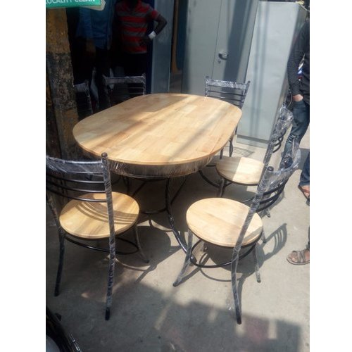 6 Seater Mild Steel Dining Table Set