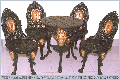 Venus Cast Aluminium Chair & Table Set