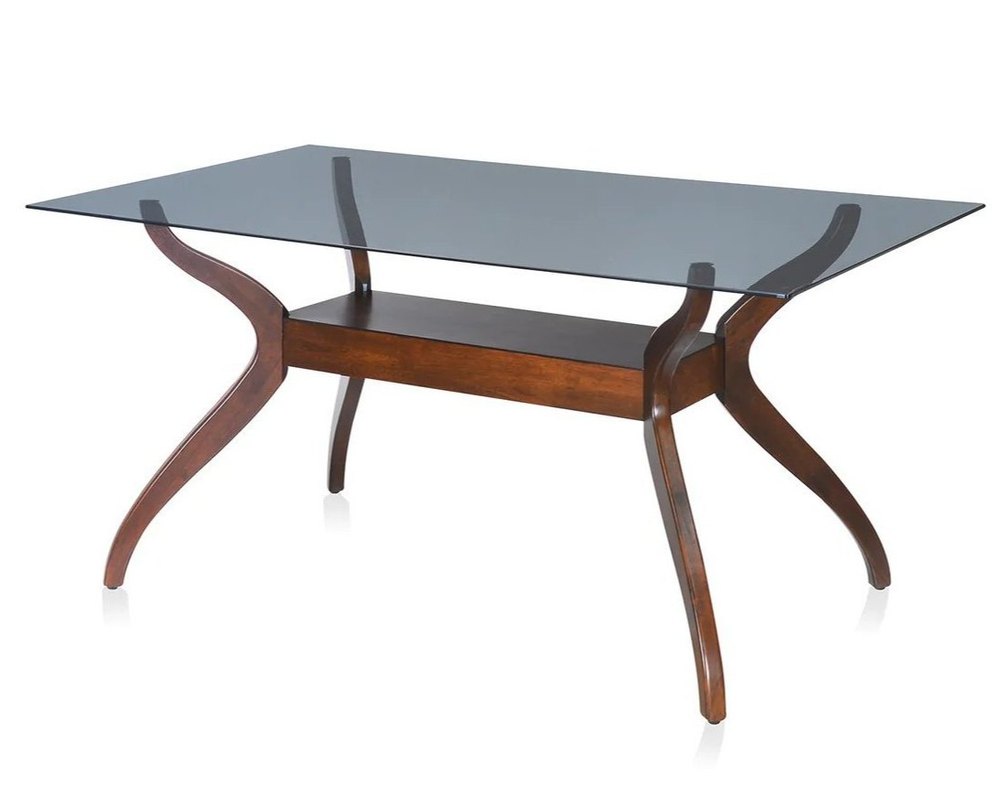 Rectangular Wooden And Glass Nilkamal Lopez 6 Seater Dining Set