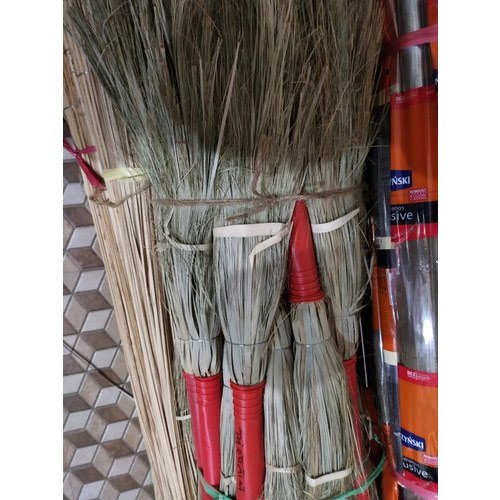 Plastic Handle Khajur Grass Broom, For Cleaning