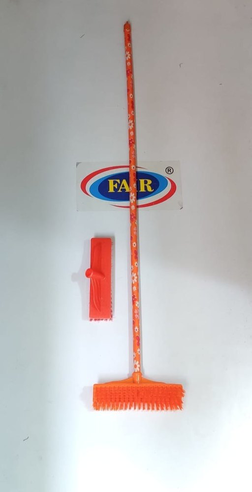 Plastic Wooden Hard Broom With Stick