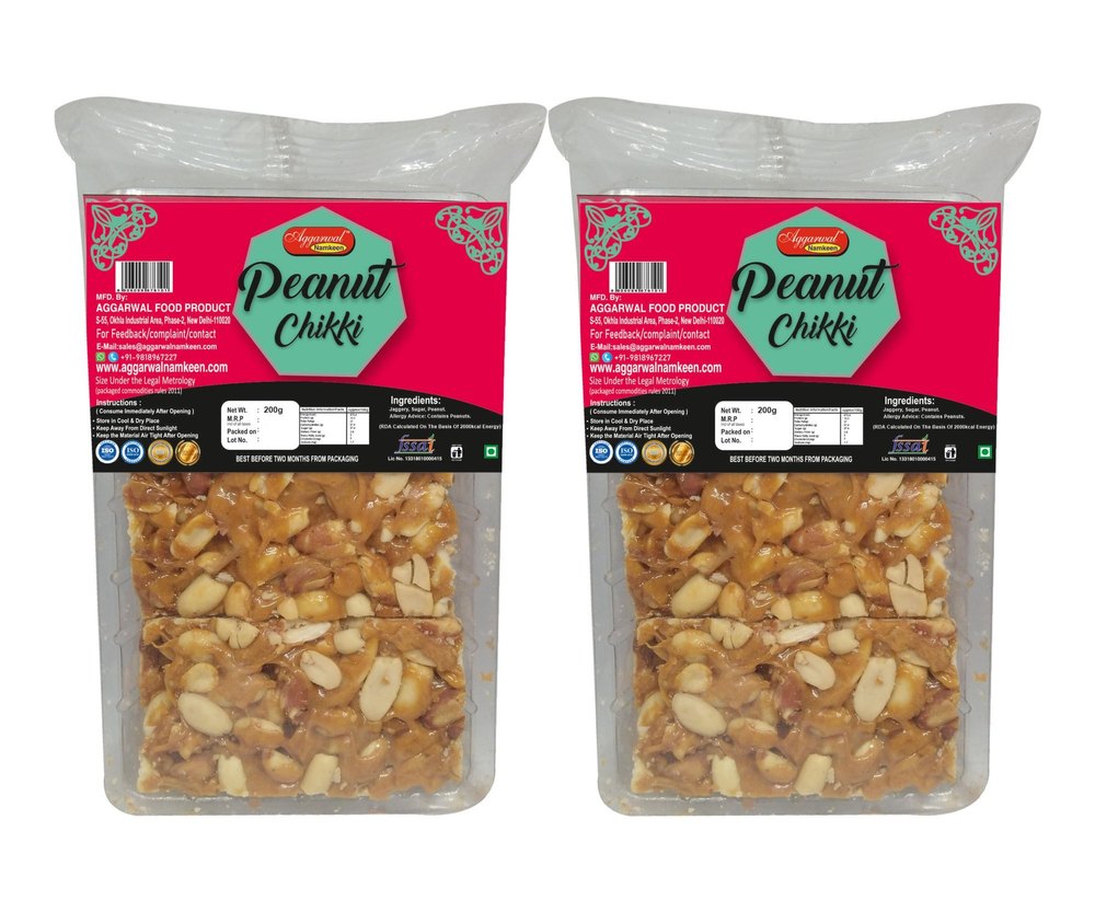 Aggrawal Namkeen Peanut Chikki, Packaging Size: 200 Gram