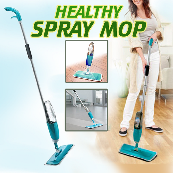 Plastic And Aluminum Sky Blue and Silver Healthy Spray Mop, For Floor Cleaning