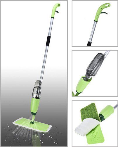 Green Plastic Micro Fibers Spray Mop, For Home