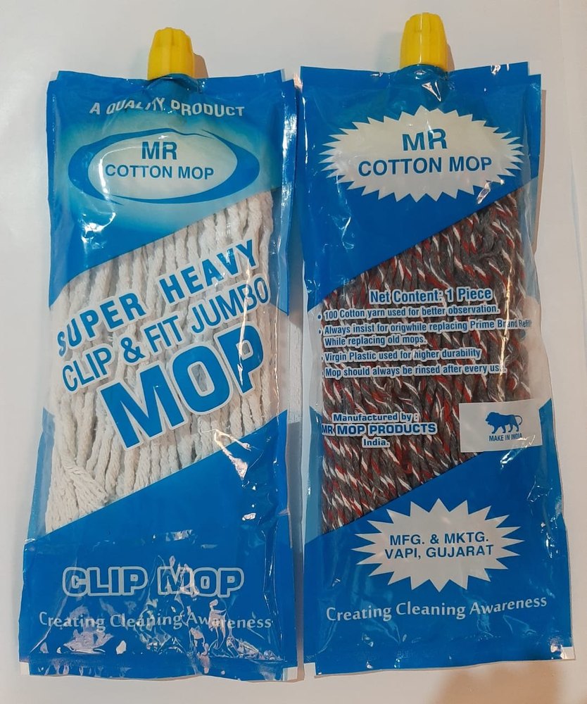 6 Inch Cotton Kentucky Loop End Wet Mop Clip Set, For Cleaning