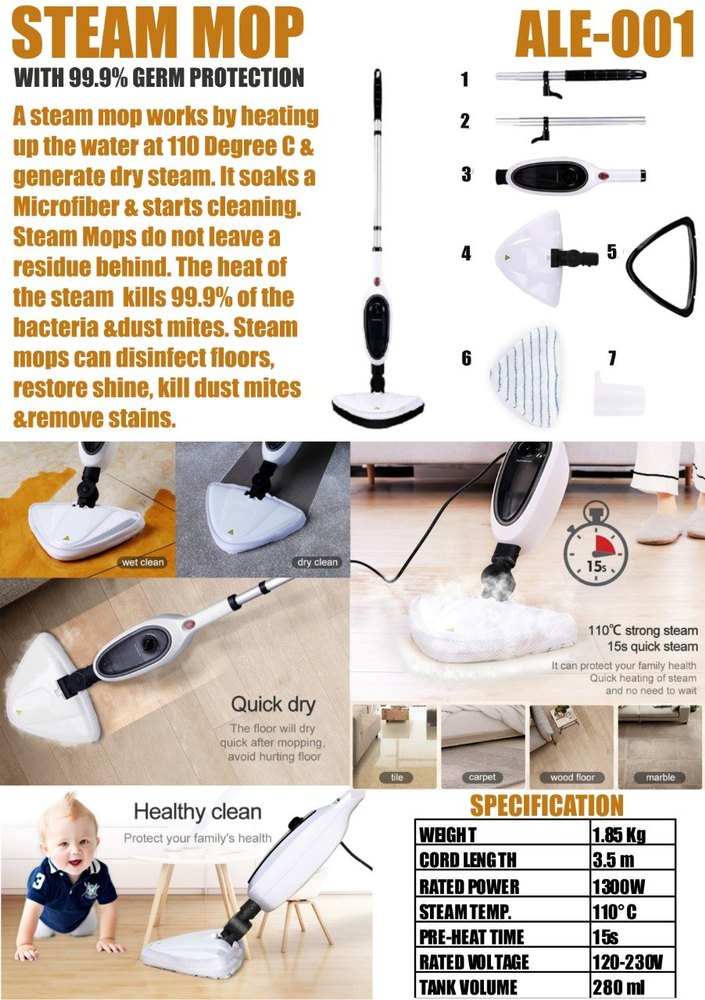 Corded Microfiber 5 In 1 Steam Mop
