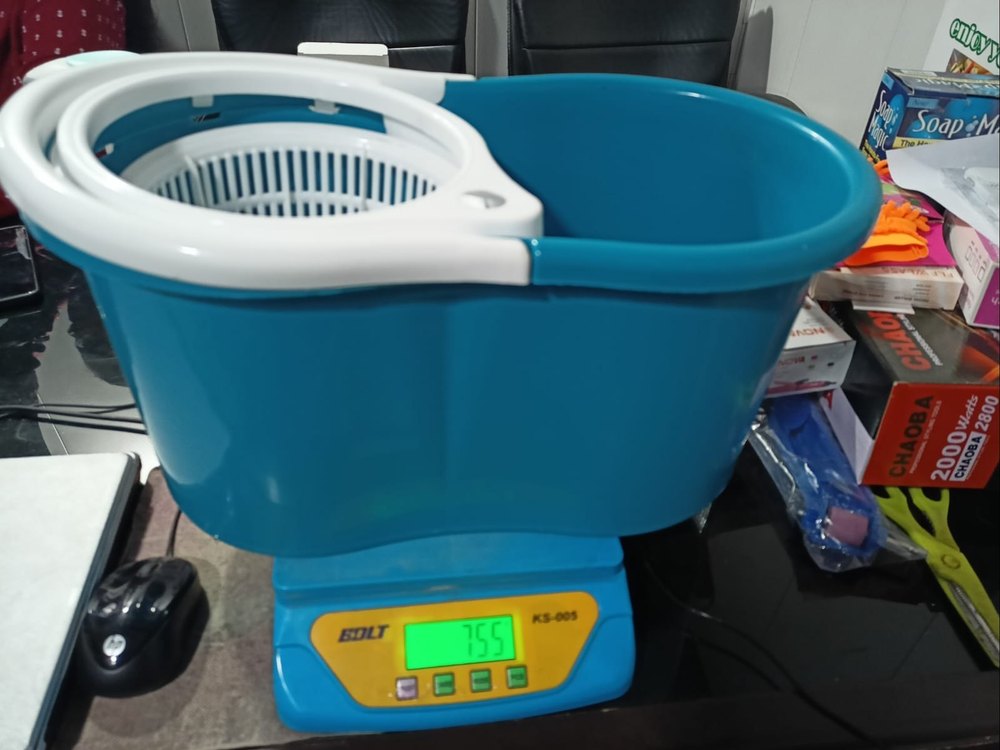 non branded Cotton 360 Degree Blue Plastic Spin Pvc Bucket Mop