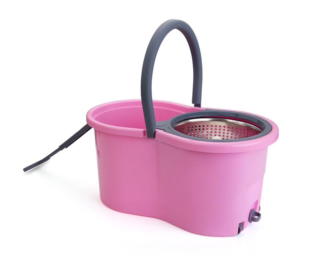Microfiber Plastic Cleaning Spin Mop Bucket Set, 5 Ltr