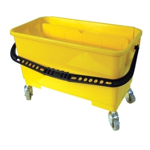 Fiber Yellow Glass Cleaning Bucket, Capacity: 18 Liter