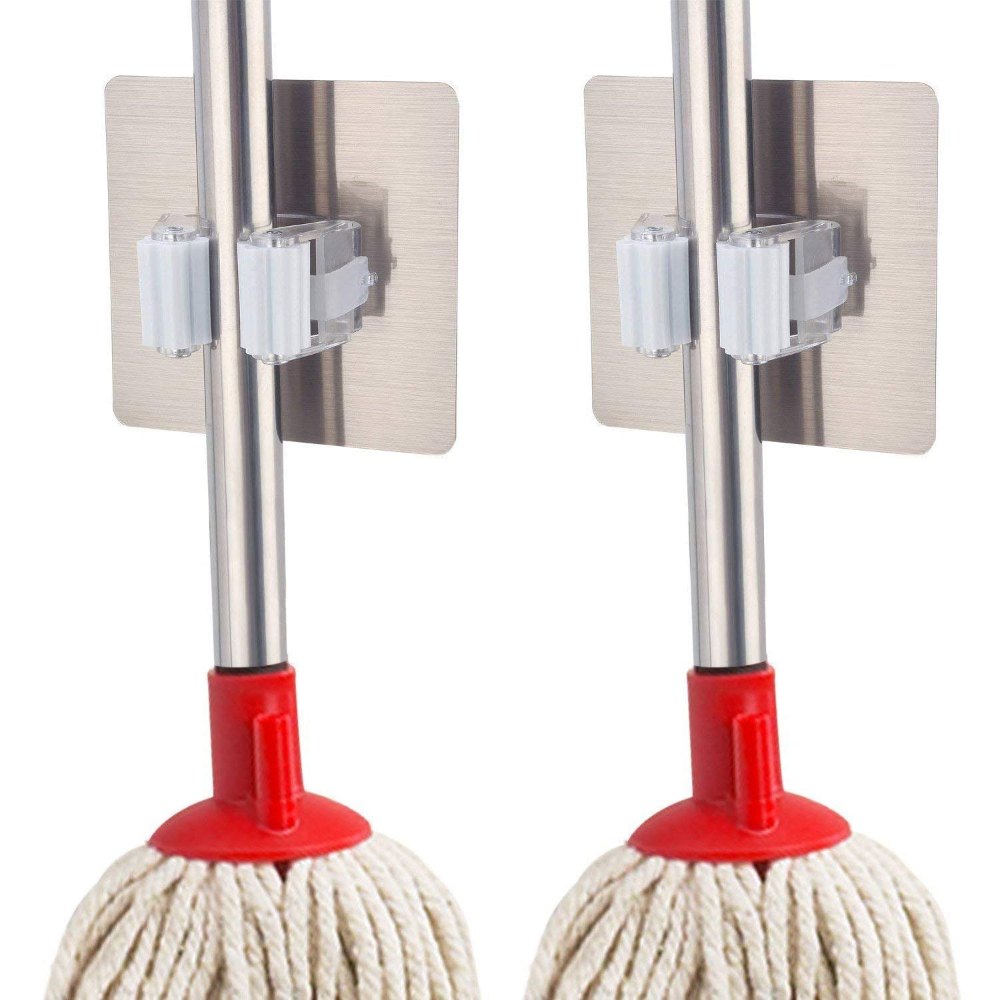 Steel Plastic Wall Mounted Mop Holder, For Home, Size: 11.1 X 11 X 10.1 Cm