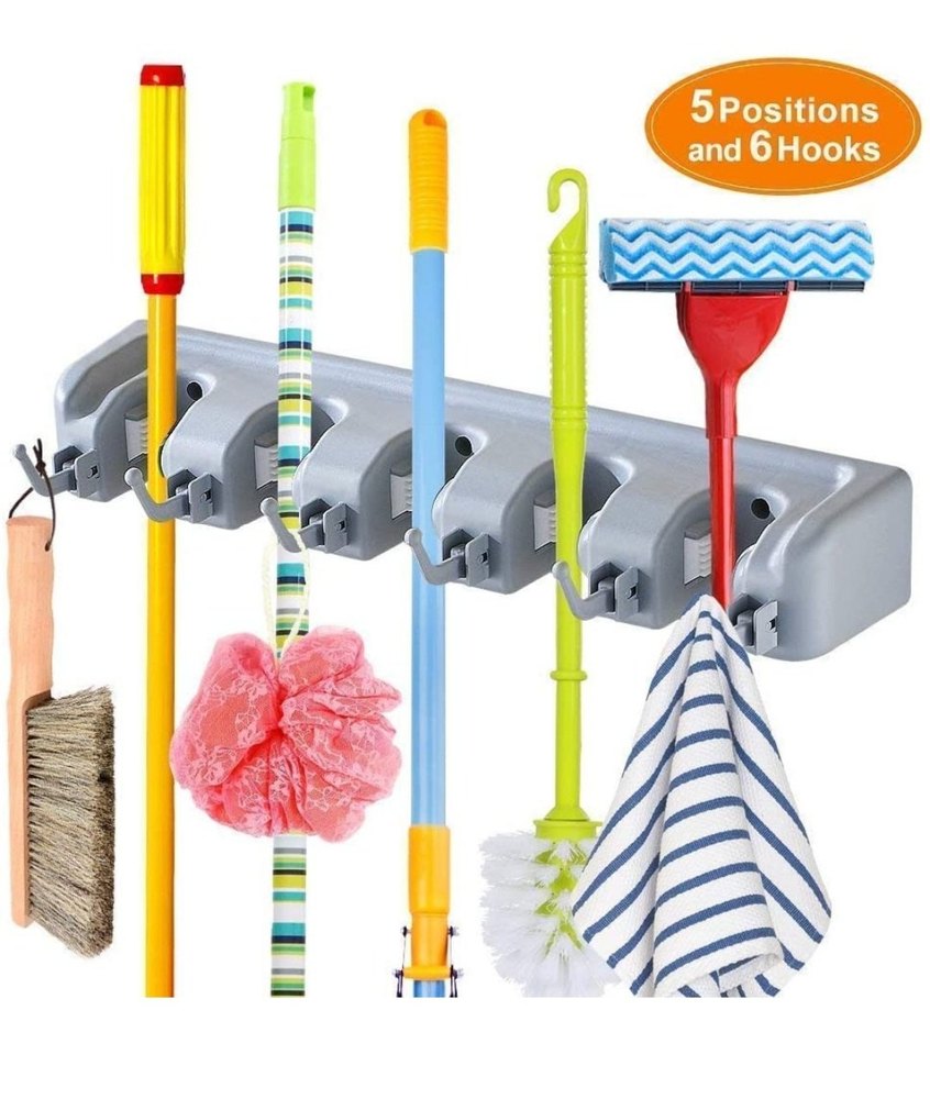 Plastic Mop Broom Holder, For Cleaning, Packaging Type: 50 Piece Box