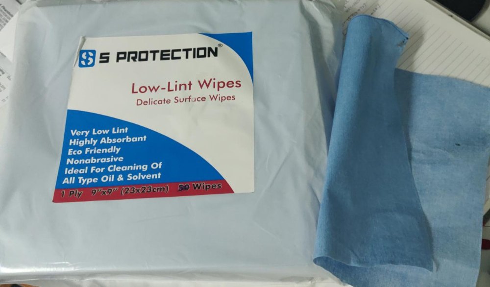 Sprotection Blue Disposable Lint Free Wipes, Packagig Type: Poly Pack