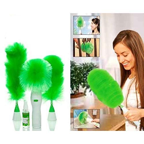 Plastic Green Go Dust Electric Feather Spin Home Duster