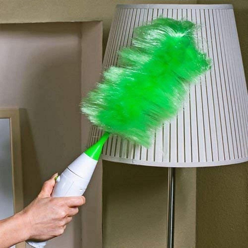 Green Plastic Sward Three Brush Set Go Dust Electric Feather Spin For Home Duster, For Cleaning