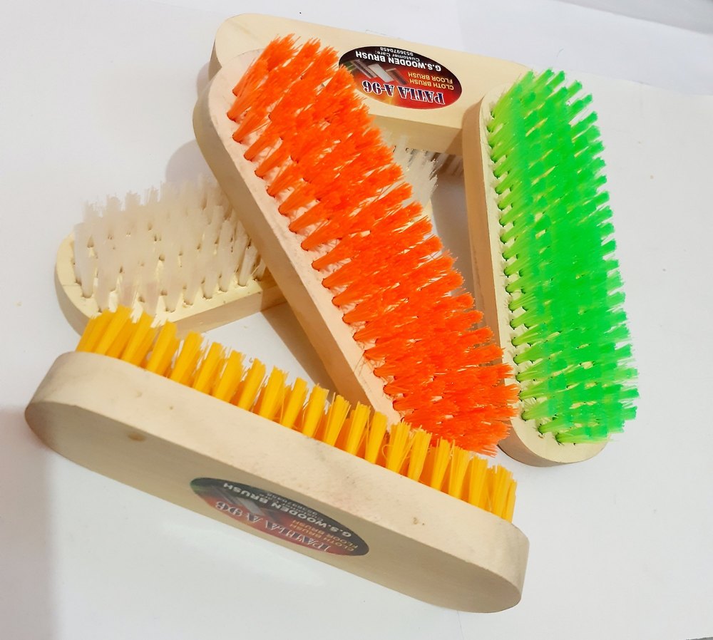 Hard Rectangular Patla A-96 Wooden Cloth Brush, For Washing Clothes, Size: 2 X 7 Inch