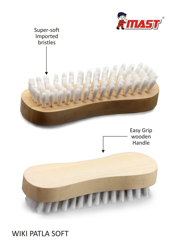 Medium White, Wood Cloth Washing Brush, Size: 6 Inch (w)