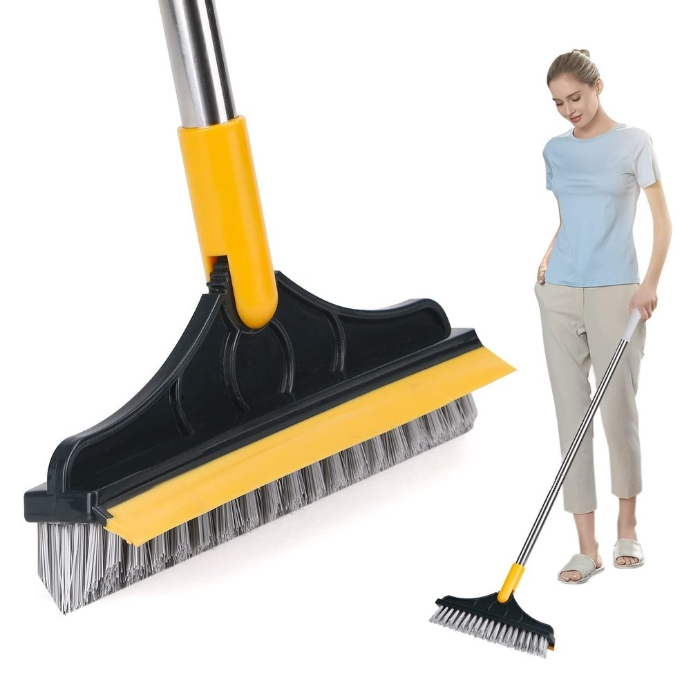 Plastic And SS Road Multicolor 2 in 1 Floor Scrub Brush with Squeegee