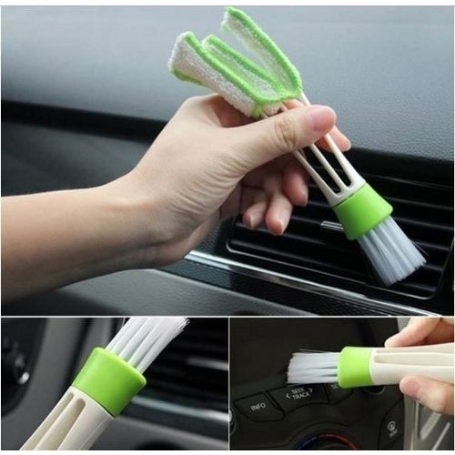 Hard White And Green Car Air Outlet Ac Vent Cleaner Brush, For Cleaning