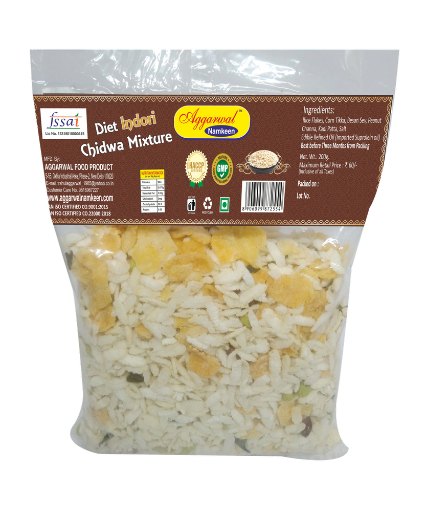 Aggarwal Namkeen Flax Seeds Diet Indori Chiwda Mixture, Packaging Size: 200 Gram