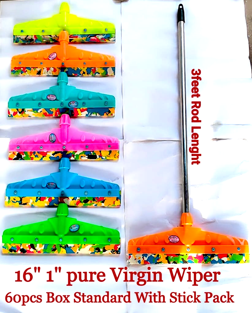 Om Brush Plastic Floor Wiper, Size: 16inch
