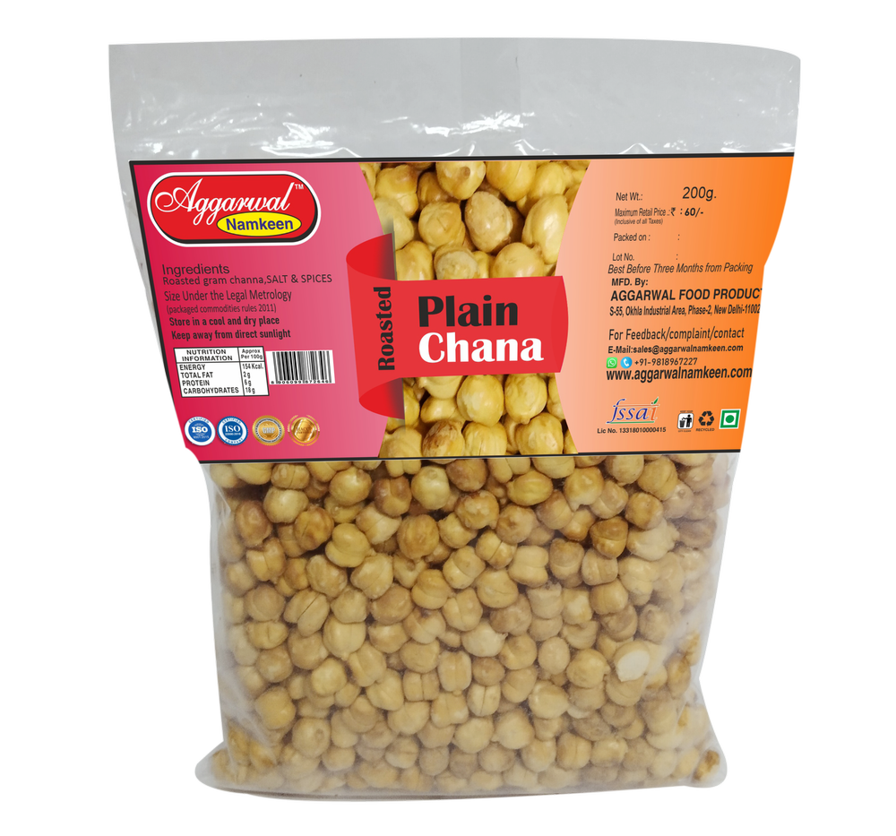 Aggarwal Nam Slightly Sweet Roasted Plain Chana, Packaging Size: 200 Grams, Packaging Type: 200 Gram
