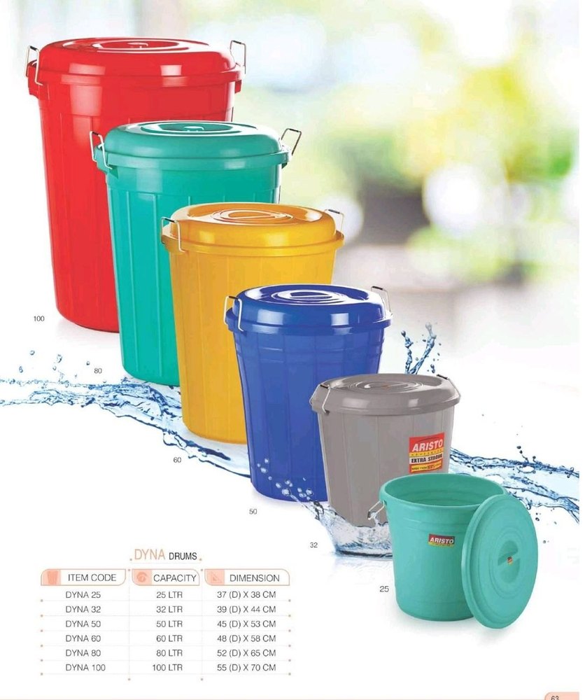 Water Cylindrical 100 L Plastic Storage Bucket
